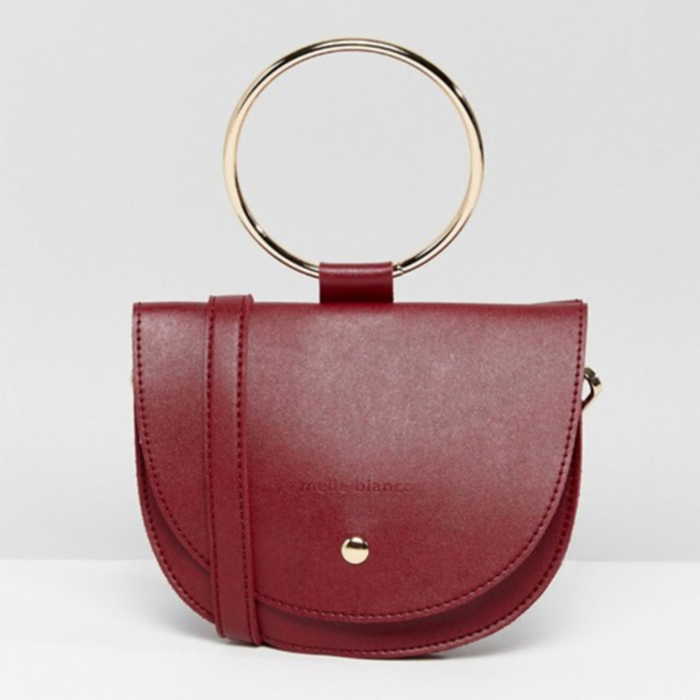Melie Bianco Crescent Crossbody Bag With Hoop